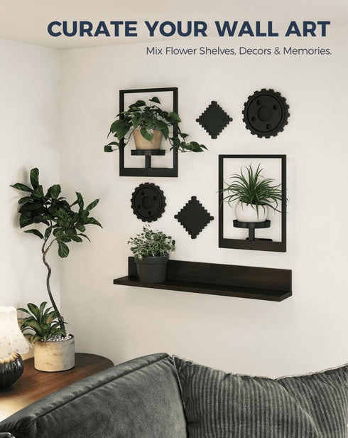 2 Pack Bamworld Plant Stand Indoor Wall Decor Metal Plant Hanger Indoor Hanging Plant Holder Wall-Mounted Planters