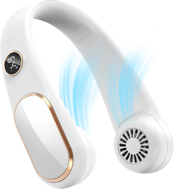 Koonie Neck Fan Rechargeable 5 Speeds, Portable Personal Fan, Hands Free Bladeless Fan for Travel, Outdoor, Indoor