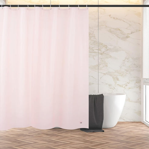 RAY STAR Heavy Duty Pink Waffle Textured Shower Curtain Liner with Hooks, 70 x 72 inches, Waterproof PEVA with 3 Magnets