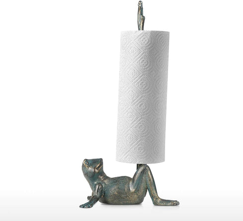 Tooarts Frog Paper Towel Holder Animal Toilet Paper Roll Holder Antique Cast Iron