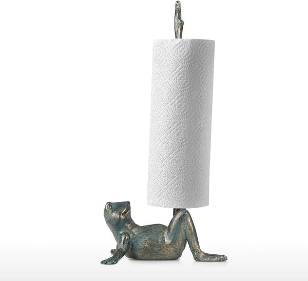 Tooarts Frog Paper Towel Holder Animal Toilet Paper Roll Holder Antique Cast Iron
