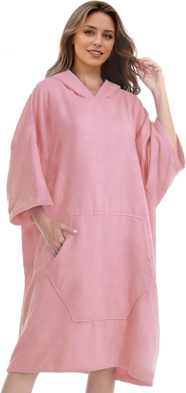 Surf Poncho Hooded Beach Towel, Quick Dry Terry Cloth, Extra Large Changing