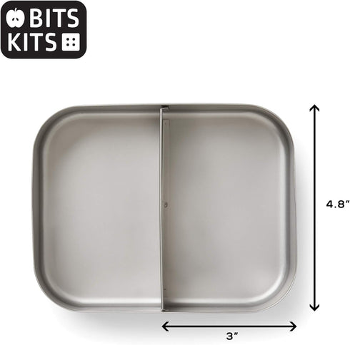 Stainless Steel Bento Box Lunch and Snack Container for Kids and Adults, 2 Sections for Meal Prep