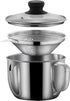 Stainless Steel 4 Cup/1000ML Fat Separator with Strainer and Glass Lid, Soup Oil Separator Cup for Cooking, Kitchen Oil