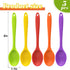 HANSGO 5PCS Small Silicone Spoons, 8Inch Heat Resistant Spoons Nonstick Kitchen Spoons Silicone Tea Spoon for Kitchen Cooking Baking Stirring