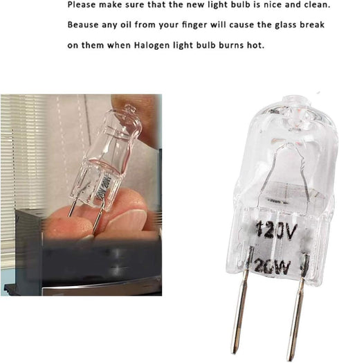 Wadoy WB36X10213 Microwave Light Bulbs G8 120V 20W Bulb Compatible with G-E Halogen Oven Parts (2 Packs) WB25X10019