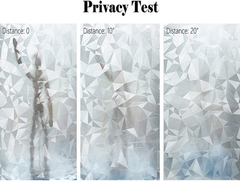 NIVIY 3D No Glue Static Cling Window Films - Privacy Cut Glass Window Sticker for Bathroom Office Kitchen
