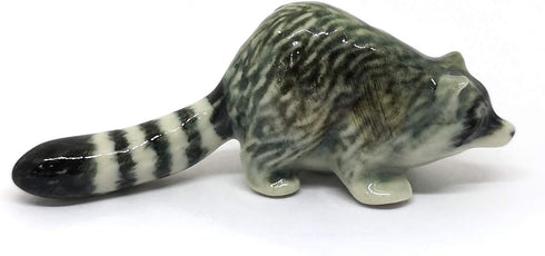ZOOCRAFT Ceramic Raccoon Figurine, Hand Painted Porcelain Wildlife Animal Collectible Decor
