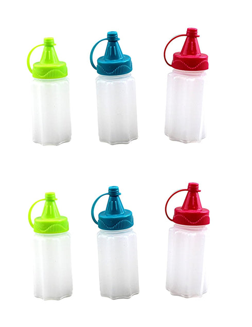 Home & Style Set 6 Mini Condiment of Ketchup Mustard Mayo Squeeze Bottles Travel BBQ School Picnic BPA FREE