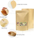 SumDirect Kraft Stand Up Pouches, 50Pcs Resealable Kraft Paper Bags with Window, 3.5x5.5inch