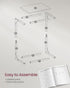 Set 2, ULET355B42 VASAGLE C-Shaped End Table, of Side Table for Sofa, Couch Table with Metal Frame, Small TV Tray Table