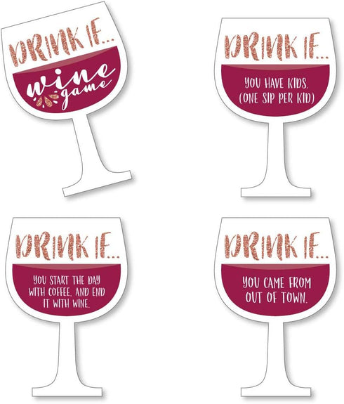 Big Dot of Happiness Drink If Game - But First, Wine - Wine Tasting Party Game - 24 Count