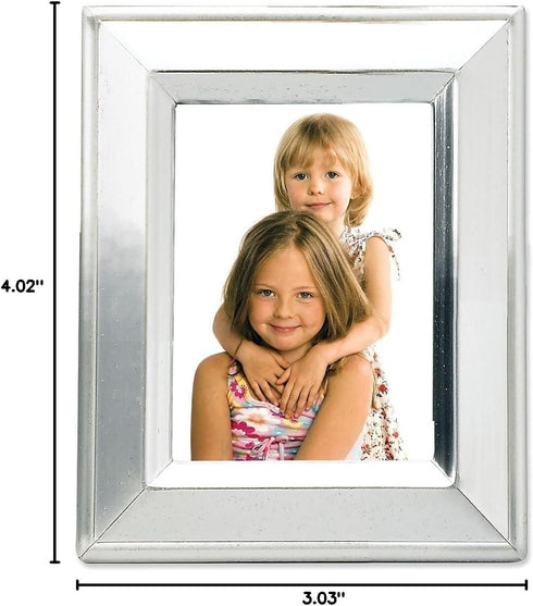 Lawrence Frames Brushed Silver Plated Metal Picture Frame, 2x3