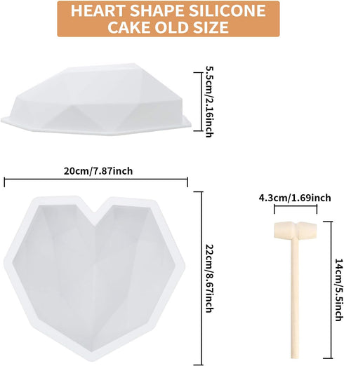 Chocolate Mold Set, Breakable Heart Mold with Hammer, Number and Letter Molds for Cake Decoration and Candy Making