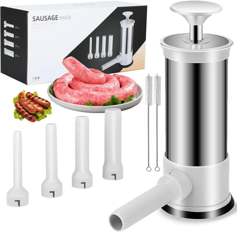 Sausage Stuffer Machine Sausage Maker with 4 Stuffing Tubes Homemade Sausage Stuffer