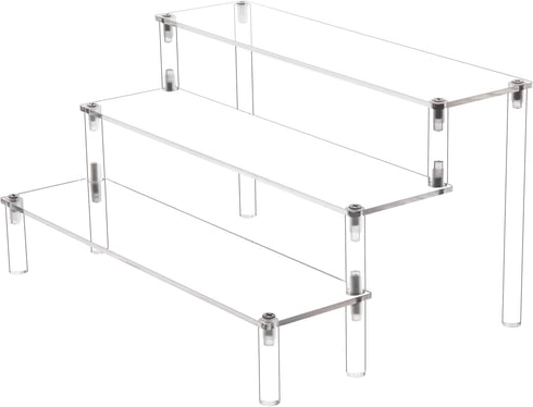 3 Steps Clear Acrylic Display Riser Cupcake Stand Display for Decoration and