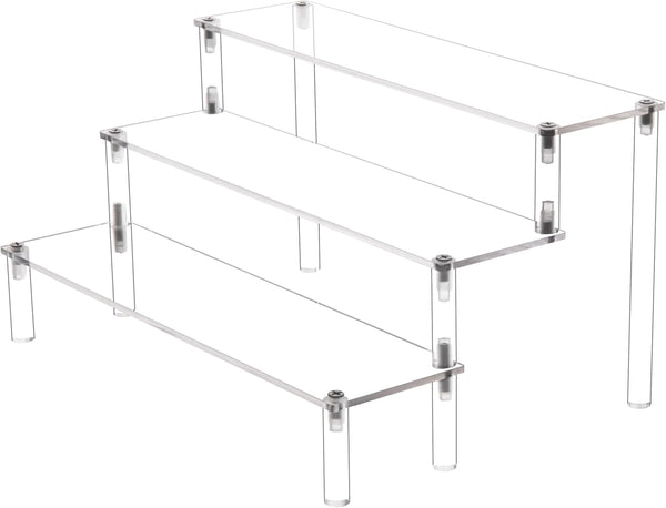 3 Steps Clear Acrylic Display Riser Cupcake Stand Display for Decoration and