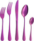 Silverware Set, 20-Piece Purple Flatware Cutlery Set, Service for 4, Stainless Steel Kitchen Utensil Set for Home &
