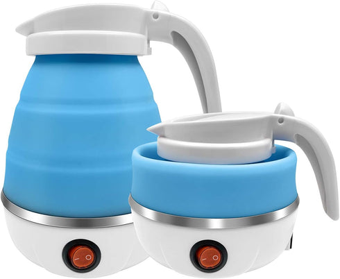 Travel Portable Foldable Electric Kettle, 0.6L Collapsible Hot Water Boiler for Coffee and Tea