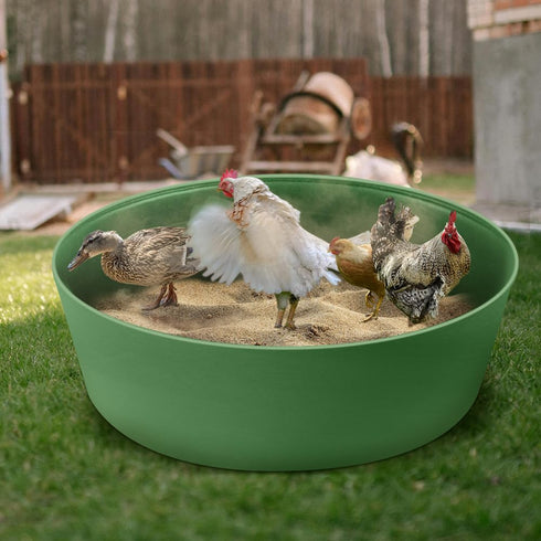 Kalekey 25'' Bottomless Chicken Dust Bath Tub, Adjustable Chicken Dust Bath Contain Design, Dust Bath for Chickens