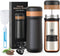 Classic Portable French Press Coffee Mug, 12 oz Stainless Steel Coffee Maker with Carry Loop