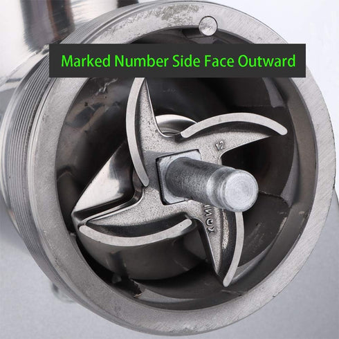 2 Pcs #12 Stainless Steel Meat Grinder Blade, Replacement Knife Cutter for Grinders