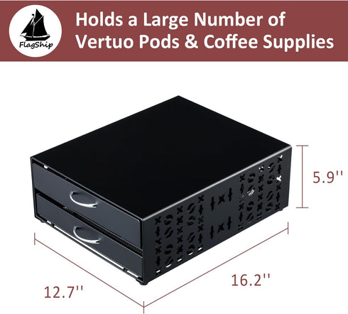 Flagship for Vertuo Pod Holder Coffee Accessories Organizar for Nespresso Pod Storage Large Capacity Fits All Size