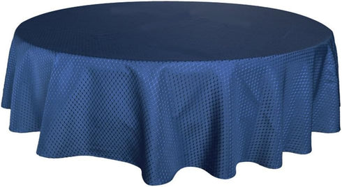 Tektrum Heavy Duty 70 inch Round Elegant Waffle Weave Tablecloth - Waterproof Stain Resistant (Navy Blue)