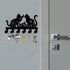 CREATCABIN Cat Metal Key Holder: Wall Mounted Iron Key Hanger with 6 Hooks, Black Rack Organizer for Entryway Decor