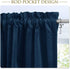 StangH Navy Blue Valances Curtains - Luxury Velvet Tier Curtains for Bedroom, Office Window Dressing