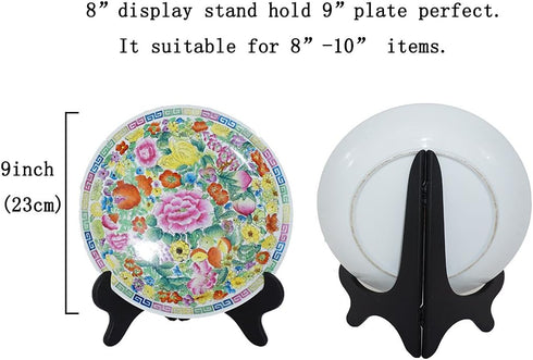 Artliving Black 8" Wood-Like Plastic Easels Plate Display Stands Picture Frame Stand Holder-Set of 4