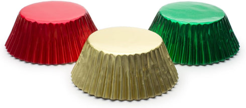 Fox Run Christmas Set of 45 Foil Muffin and Cupcake Liners, Standard Size Wrappers