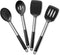 E-far Cooking Utensils Set of 4, Heat Resistant Silicone Kitchen Utensils for Non-stick Cookware (Black)