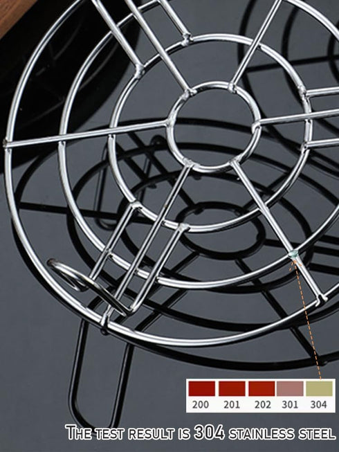 Round Cooling Racks Dia 11" for Cooking & Baking, 304 Stainless Steel Steamer Rack for Air Fryer, Cake Pans