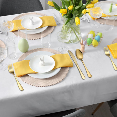 Gold Stainless Steel Dinner Spoons Set of 12, Table, Soup, Dessert Spoons for Home, Kitchen, Restaurant, Dishwasher Safe