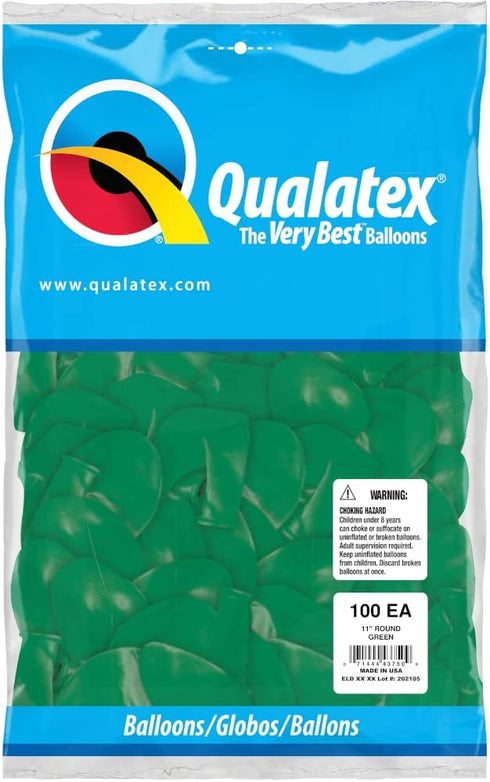 Qualatex 11" Green Latex Balloons, 100ct