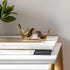 GJFASGF 2 Small Animal Statues, Gold Bird Figurines Home Decor, Modern Home Decorative, Ceramic Decor for Office