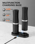 Set 2 FORLIM Rechargeable Electric Salt and Pepper Grinder with Charging Base, Automatic Pepper Mill, Adjustable
