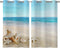 ALALAL Beach Bathroom Curtains, Summer Tropical Starfish Seashell Grommet Privacy Curtain, 2 Panels 26 x 39 Inch