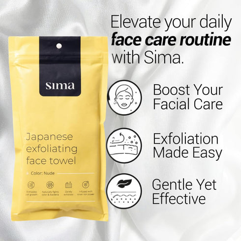 2 27cm 35cm) Exfoliating Washcloth Face & Body Scrub Towel - Japanese Exfoliating Towel with Hexagon Fibers, Body