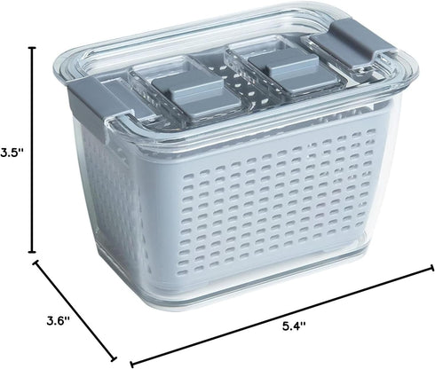 Kitchen Spaces Small Colander - Stackable Food Storage Bin, Grey