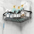 Moforoco Corner Shower Caddy Shelf Organizer Rack, Self Adhesive Black Bathroom Shelves Basket, Home Wall Shower Inside