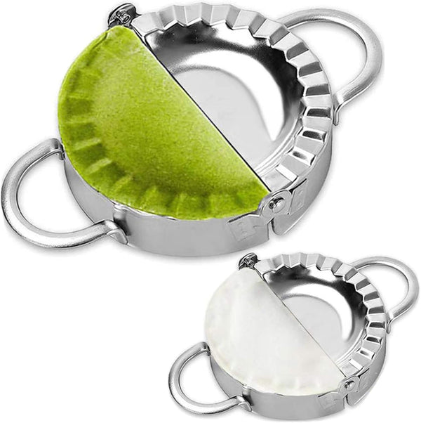 AUAM Stainless Steel Dumpling Ravioli Maker Press, 2 Pack Pierogi Mold for Pastry Pie Making
