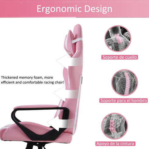 Tffnew High Back Ergonomic Leather Office Chair - Adjustable Swivel Desk Chair with Lumbar Support and Headrest