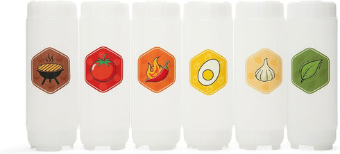 6-Pack 18oz No-Drip FIFO Squeeze Bottles BPA-Free Refillable Condiment Dispensers with White Twist Caps for Ketchup