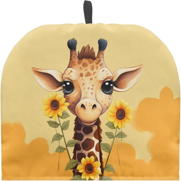 Sunflower Giraffe Tea Cozy, Insulated Teapot Cover, Dust Proof Tea Pot Cozy, Portable Kettle Warmer, Cute Kitchen