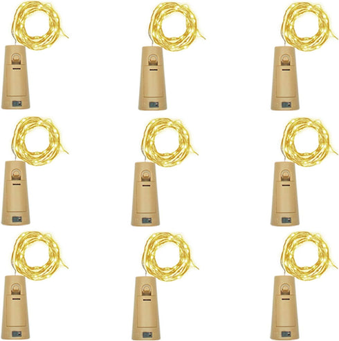 Wine Bottle Lights with Cork, Battery Operated 9 Pack 20 LED Cork
