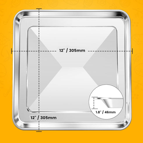 12" 12" Baking Pan for Breville Smart Oven BOV800XL, Smart Oven Plus BOV810BSS, Smart Oven Pro BOV845BSS, Smart Oven Air BOV900BSS, Compatible with Ninja SP100 SP101 SP1001C SP201 Air Fry Oven