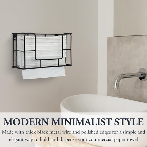 MyGift Wall Mounted Paper Towel Holder - Bathroom Folded Paper Towel Dispenser & Napkin Holder