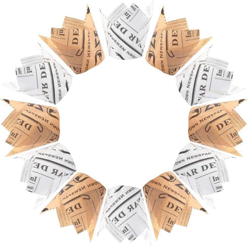 200pcs Tulip Cupcake & Muffin Tins Liners, Nature and White 2 Standard Newspaper Pattern Paper Baking Cups